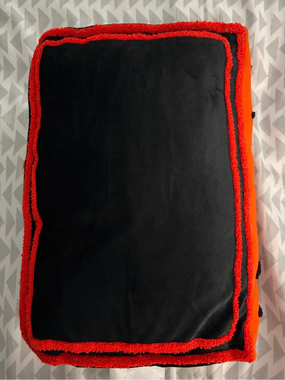 Target Halloween Spell Book Plush Pillow - Black with Orange and Red Tufting